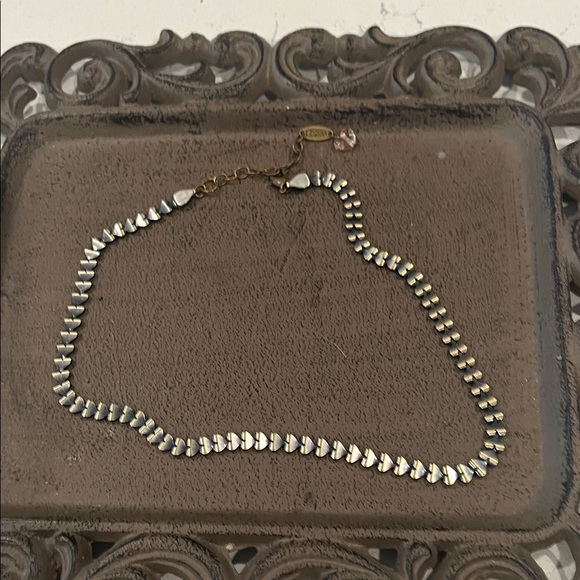 Sabika Gold and Silver Heart Necklace - Picture 1 of 1